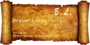 Breier Lilla névjegykártya